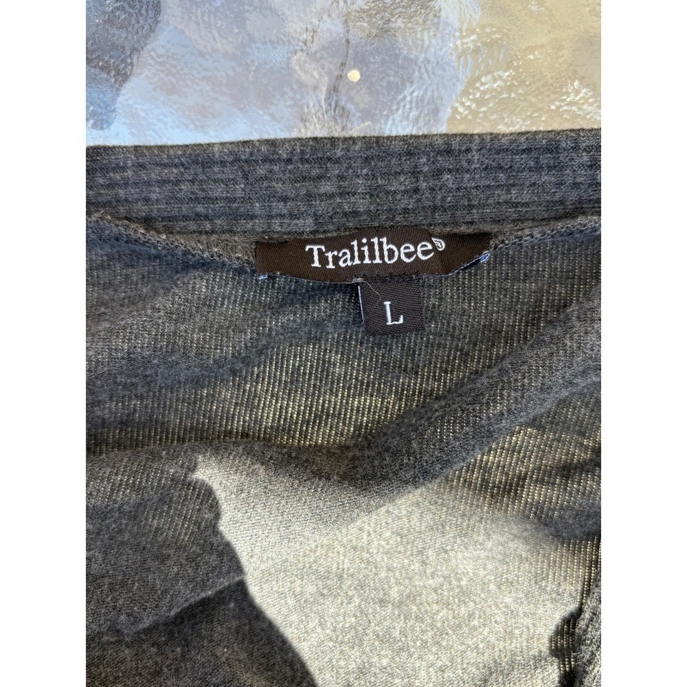 Y2K Tralilbee Gray Lace Sleeve Button Front Cardigan Sweater Large Womens #5 - Picture 4 of 5
